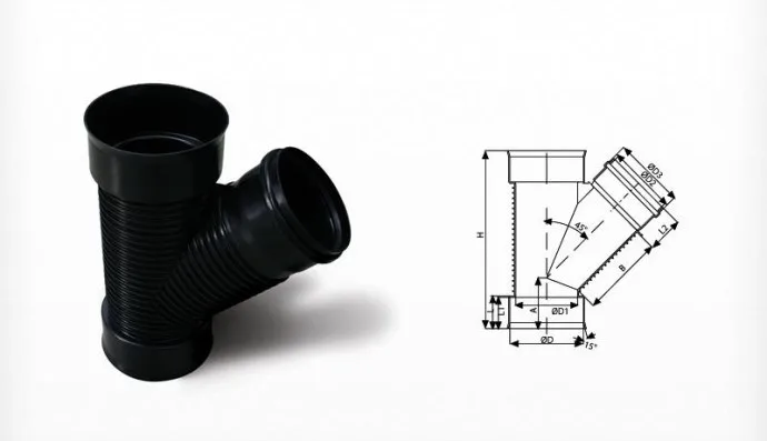 Triplex Boru Çıkışlı C Parça (45°) 300/200