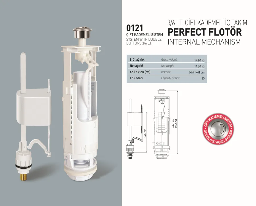 0121 3/6 LT. ÇİFT KADEMELİ SİSTEM PERFECT FLOTÖR